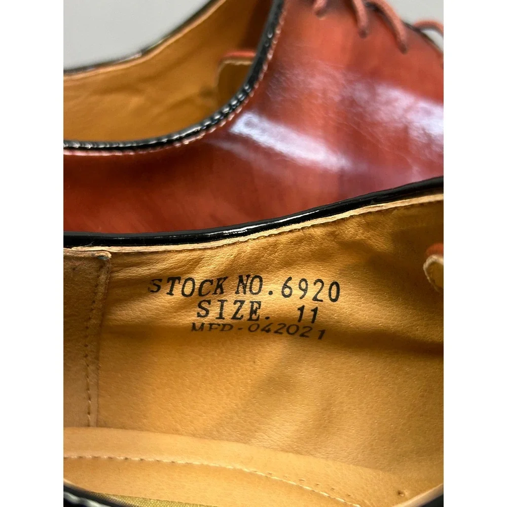 Antonio Cerrelli Dress Shoes Mens 11 Brown Green Oxford Two-Tone Brogue Lace‎